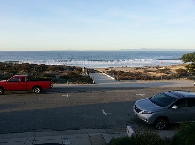 Beach from balcony 1
