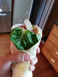 Sweet chili chicken wrap.