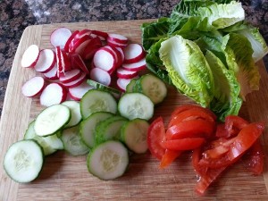 Sliced veggies.