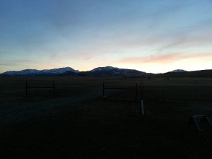 Sunset behind the Crazies.
