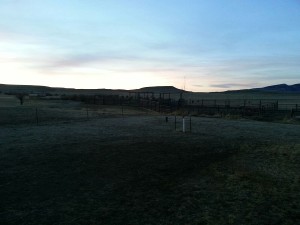 Sunset behind the buttes.